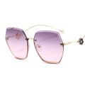 hexagon rimless Ocean color  2020 new arrivals unique fashion shades custom designer luxury UV400 sunglasses metal women 72023